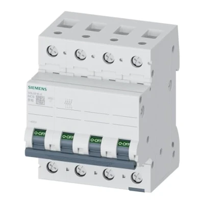 Immagine di Siemens 5sl6 Automatico Magnetotermico 400 V 6 KA 3 + neutro poli B 16 A