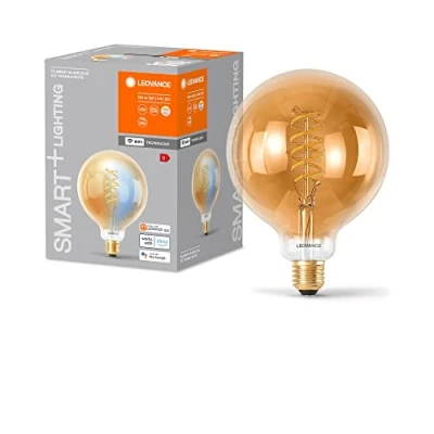 Immagine di LEDVANCE Lampada LED SMART+ WIFI, vetro dorato, 8W, 650lm, forma Globo con diametro 125mm e attacco E27, luce bianca regolabile (2200 5000K), dimmerabile, app o controllo vocale, confezione da 4