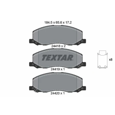 Immagine di TEXTAR 2441801 Kit pastiglie freno con segnalatore acustico usura OPEL: Insignia A Sports Tourer, Sedan, Hatchback