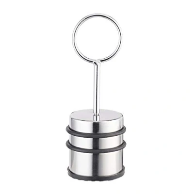 Immagine di Relaxdays 4X Fermaporta con Manico, Massiccio, Gommini AntiGraffio, Porte e Finestre, Acciaio Inox, H: 20,5 cm, Argento
