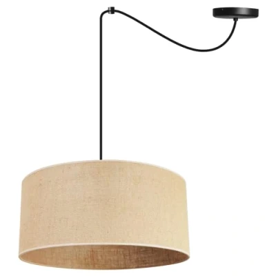 Immagine di Light Home Juta Lampadario a Sospensione Lampade Ragno in Metallo con Paralume Moderno E27 1 Luce 40 cm Nero Base e