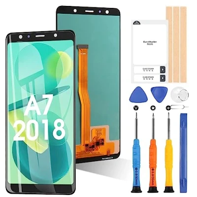 Immagine di Schermo per Samsung Galaxy A7 2018 A750 LCD Display SM A750F A750FN A750N A750G A750GN/DS Touch Digitizer Assemblaggio con Strumenti (Nero)