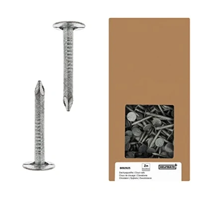 Immagine di Helpmate chiodi per tetto 2,8 x 30 mm, zincati meccanicamente 1 kg di cartone tipo B DIN 1160 ideale da tetto, teloni plastica e lastre
