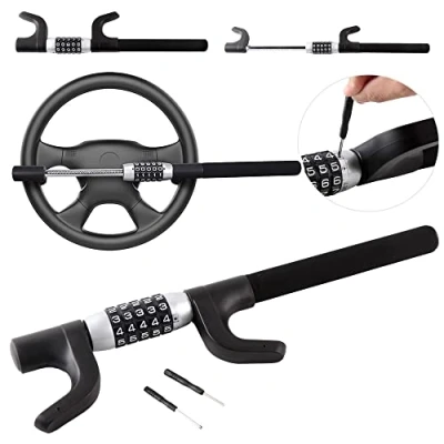 Immagine di Bloccasterzo universale con combinazione a 5 cifre, antifurto per auto, camion, SUV, carrelli da golf, rimorchi