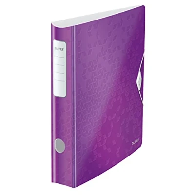 Immagine di Leitz Active WOW Raccoglitore con Meccanismo a Leva 180, Formato Commerciale, Viola, Dorso 65 mm, 11070162
