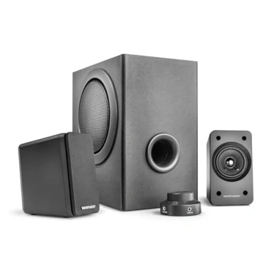 Immagine di Wavemaster 66503 Mx3+ 2.1 Sistema di Altoparlanti (50 Watt) Utilizzo Casse Acustiche per Tv/Tablet/Smartphone/PC Color Nero