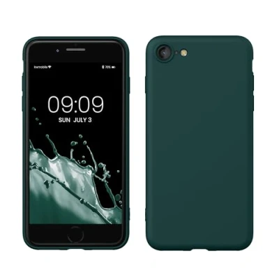 Immagine di kwmobile Custodia Compatibile con Apple iPhone SE (2022) / (2020) 8 7 Cover Back Case per Smartphone in Silicone TPU Protezione Gommata verde bottiglia
