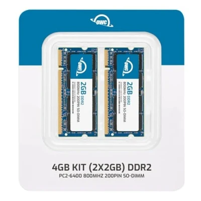 Immagine di OWC Kit da 4.0 GB (2X 2 GB) di aggiornamento Memoria 200 Pin SO DIMM PC2 6400 DDR2 800 MHz