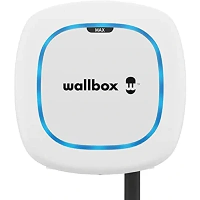 Immagine di Wallbox Pulsar Max Caricatore per Veicoli Elettrici, Potenza di Carico Fino a 7,4 kW, Connettore Tipo 2, Cavo da 7 Metri, con Wi Fi, Bluetooth, OCPP, Facile Installazione, Interno o Esterno, Bianco