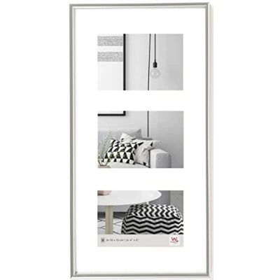 Immagine di walther design argento 3x 10x15 cm galleria con passe partout, cornice in plastica Galeria KS315S