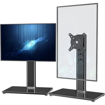 Immagine di 2 PACCHI Monitor LCD singolo supporto da scrivania con per schermo 13 pollici a 32 girella, regolabile in altezza, rotazione, fino 35kgs