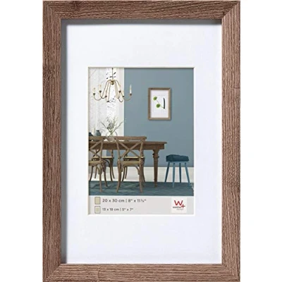 Immagine di walther design noce 40 x 60 cm con passe partout, cornice in legno Fiorito EF460N