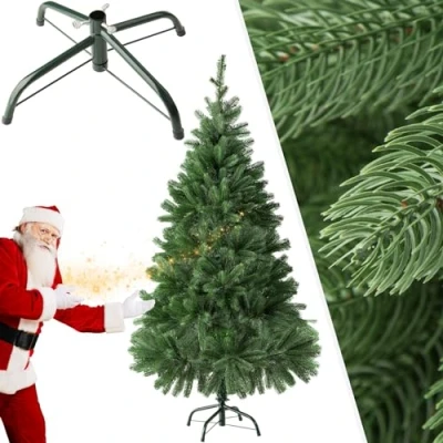 Immagine di tectake® Albero di Natale Artificiale, 140 cm, 470 Punte, Verde con Supporto, Aspetto Naturale, Facile da Pulire, Montaggio Rapido, Peso 3,5 kg