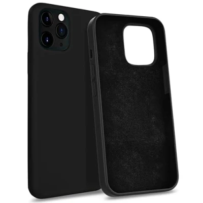 Immagine di MyGadget Custodia per iPhone 11 Pro Max Hardcase con Strato Microfibra &amp; Cover Silicone Resistente Protezione Antigraffio Antiurto Nero