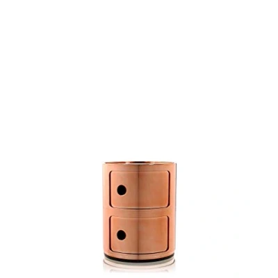 Immagine di Kartell Componibili Contenitore 2 Elementi, Base Tonda, ABS, Rame, 32 x 40 cm