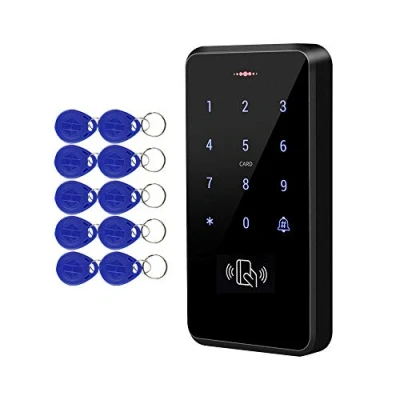 Immagine di FTSTech DC12V IP68 RFID Sistema di Controllo Accessi Porta Impermeabile con Supporto Wiegand 26/34 3000 Utenti + 10 Portachiavi Blu (ID 125KHz)