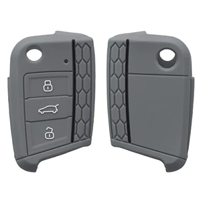 Immagine di kwmobile Custodia Coprichiave Compatibile con VW Golf 7 MK7 3 tasti Cover Copri Telecomando Chiave Auto Chiavi Macchina grigio/nero