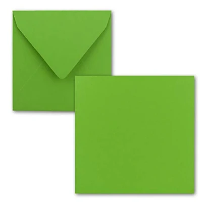 Immagine di FarbenFroh® by GUSTAV NEUSER® Set di 25 biglietti singoli, quadrati, 15 x cm, con buste, in verde chiaro, per auguri e molto altro ancora.