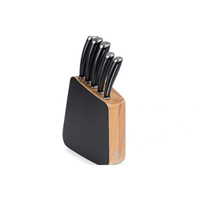 Immagine di coltello da cucina Gerlach Loft set di 5 coltelli in acciaio inossidabile legno faggio integrato pane