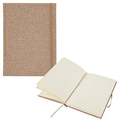 Immagine di Idena 12256 Taccuino Glitter, champagne, 14 x 20 cm, quadrato, 100 g/m², 192 fogli, con tasca ad alamari, chiusura nastro ed elastico, 1 pz.