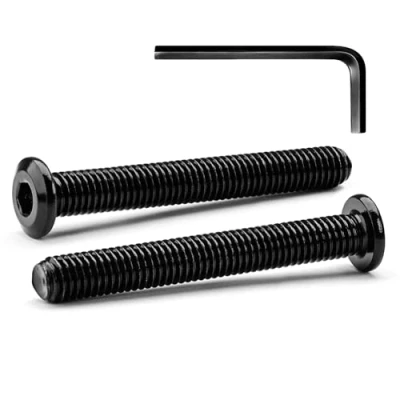 Immagine di M8 x 60mm 20 Pezzi di Bulloni a Testa Piatta Esagonale, in Acciaio Inossidabile A2 V2A Finitura Ossidata Nera (con Chiavi Brugola)