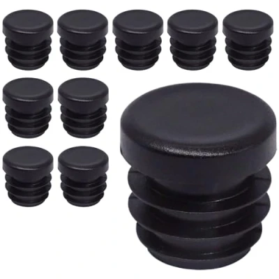 Immagine di SKIR&#039;CO Inserti per tubi rotondi da 18 mm, tappi pali di recinzione, in plastica nera, tubi, colore nero RAL 9005, 10 pezzi