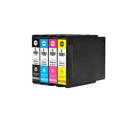 Immagine di KIT 4 Cartucce Compatibile per Epson T9081 WorkForce Pro WF 6090DW 6090DTWC 6090D2TWC 6590DWF 6590DTWFC 6590D2TWFC BL