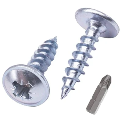 Immagine di SKIR&#039;CO 30 viti in acciaio zincato 6,0 x 25 mm argento legno metallo, testa wafer, Pozidriv, autofilettanti