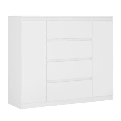 Immagine di 3xEliving Demi 2D4S Cassettiera, Colore: bianco, Dimensioni: L: 120 cm, P 39 H: 101 cm. con due porte e quattro cassetti