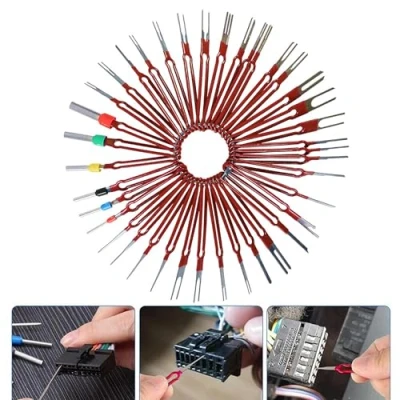 Immagine di 39 Pezzi Strumenti di Rimozione Terminale, Kit Terminale per Auto Pin Cablaggio Connettore A Crimpare, Rosso