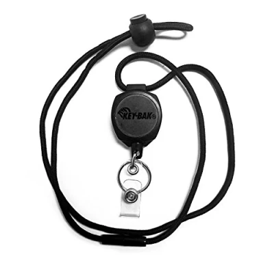 Immagine di KEY BAK Sidekick Bobina retrattile per badge e portachiavi, con anello portachiavi porta trasparente senza torsione su cordino retrattile, numero modello: 0KB1 0A44