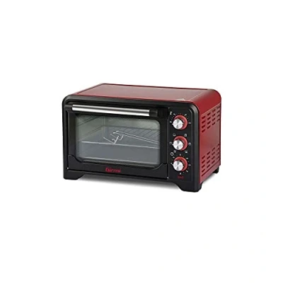 Immagine di Girmi FE20 Forno Elettrico, 1380 W, 20 Litri, Termostato regolabile 230, Luce interna, Griglia Inox, Timer 60 min, 4 resistenze riscaldanti, Accesori inclusi Rosso