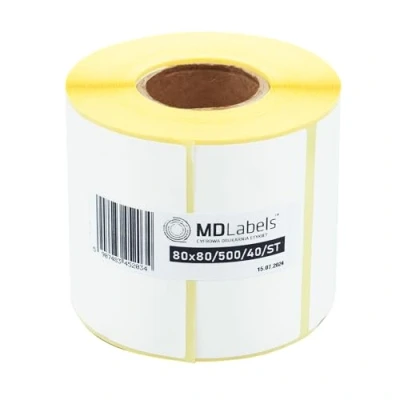 Immagine di MDlabels Etichette termiche bianche su rotolo (dimensioni etichetta: 80 x mm)