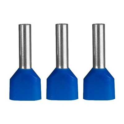 Immagine di ERKO capicorda doppi elettrici 100 pezzi Sezione del filo 2,5 mm2 Lunghezza 10 mm professionali in rame elettrozincato con isolamento poliammide