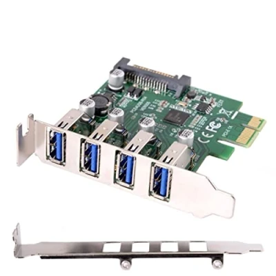 Immagine di CY Low Profile 4 Ports PCI E to USB 3.0 HUB Express Expansion Card Adapter 5Gbps for Motherboard