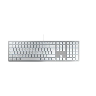Immagine di CHERRY KC 6000C FOR MAC, Tastiera Mac Con Filo (Porta USB C), Layout per la Germania (QWERTZ), Tasti Silenziosi, Design Piatto, Bianco Argento