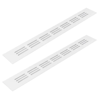 Immagine di Vent Systems 40 x 300 mm, confezione da 2 griglie di ventilazione in alluminio bianco con griglia per insetti. Applicazioni HVC, riscaldamento, raffreddamento e ventilazione.
