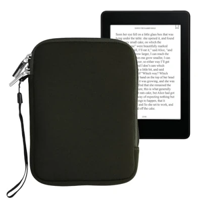 Immagine di kwmobile Custodia Universale per eReader Copertina in Neoprene Verde Scuro con Chiusura a Zip Misura 17 x 12 2 cm Astuccio portatablet