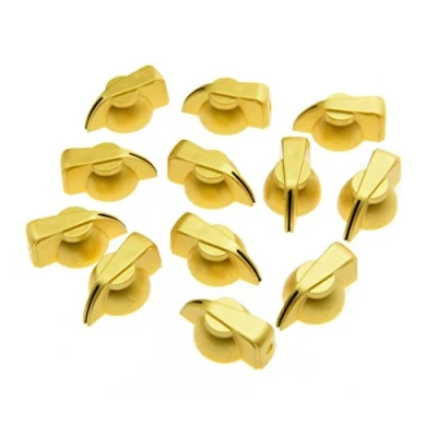 Immagine di Dopro Confezione da 12 manopole piatte per testa di pollo, con punta piatta, color oro