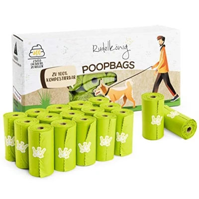 Immagine di Rudelkönig Saccetti cane cacca 300 sacchetti per cani extra spessa e resistente agli strappi Confezione di ricarica 15 sacchettini rotolo
