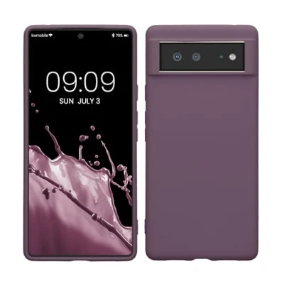 Immagine di kwmobile Custodia Compatibile con Google Pixel 6 Cover Back Case per Smartphone in Silicone TPU Protezione Gommata Iris pallido