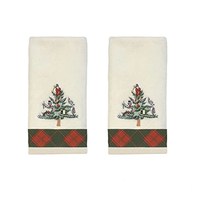 Immagine di Avanti Linens Spode Set di 2 asciugamani decorativi in cotone, motivo: albero Natale, colore: avorio