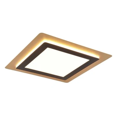 Immagine di TRIO Morgan 641510280 Plafoniera a LED in metallo nero opaco/oro, acrilico, 46 Watt inclusa, telecomando