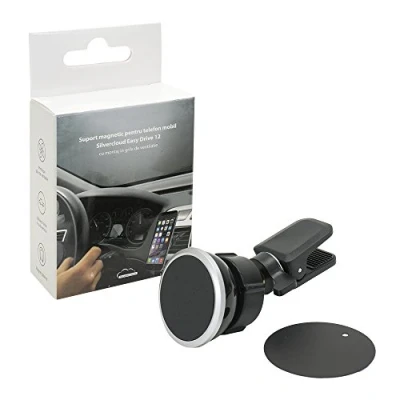 Immagine di SilverCloud Supporto Magnetico Universale per Telefono Easy Drive 12, Regolabile a 360 con Fissaggio sulla griglia di aerazione