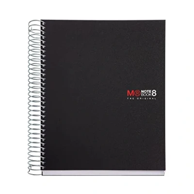 Immagine di Miquelrius Taccuino Notebook The Original, 8 righe colorate, Copertina in polipropilene opaco, Formato A5 (148 x 210 mm), 2 fori, 200 fogli da 70 g/m², Riga orizzontale 7 mm, Colore nero