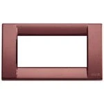 Immagine di Vimar Serie Idea Placca Classica 4 Moduli Metallo Bordeaux metallizzato
