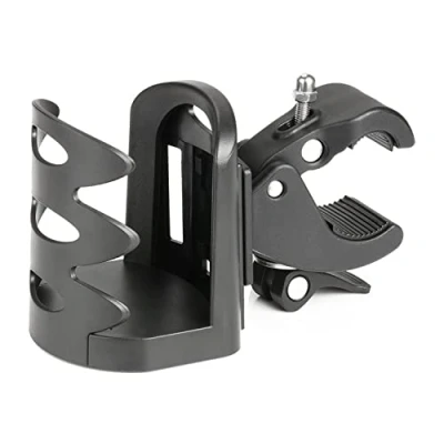Immagine di supregear Portabicchieri per passeggino, Universale Rotazione a 360 Gradi portabicchiere Elevata stabilità Porta Borraccia Bici, Passeggini, Sedie Rotelle, Moto, Nero