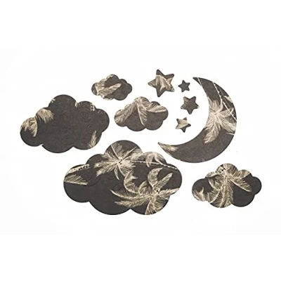 Immagine di Stanzenshop Set di fustelle con nuvole e luna, fustelle, stencil, scrapbooking, creazione biglietti, fai da te, goffratura carte carta, taglio