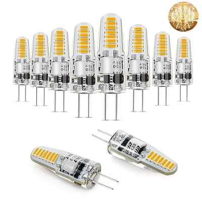 Immagine di lampadine LED G4 1.2W, AC/DC 12V, lampadina bianco caldo 3000K, sostituisce le alogene da 15W, 110LM,lampadina non dimmerabile, lampada con base a perno, 10 Pack