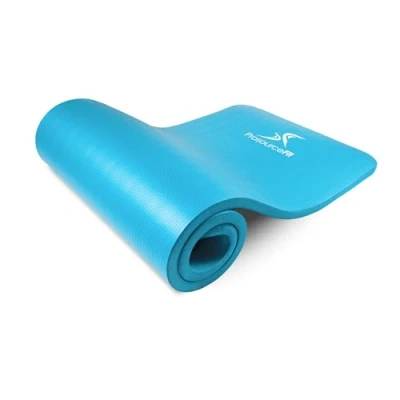 Immagine di ProsourceFit Extra Thick Yoga and Pilates Mat 1&quot; (25mm) 71 inch Long High Density Exercise with Comfort Foam Carrying Strap, Aqua